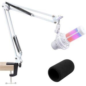 For HyperX QuadCast S White Boom Arm - White Mic Arm Compatible with Hyper x